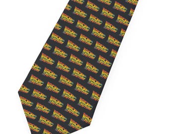 Back to the Future-stropdas Retro-film waaierstropdas Geek formalwear-accessoire