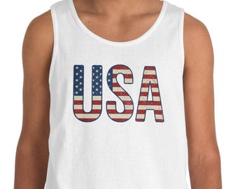 Tanktop VS Amerikaanse vlag patriottisch uniseks zomer Fourth of July-shirt