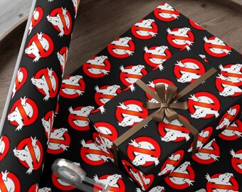Ghostbusters Gift Wrap, Pop Culture Wrapping Paper, Classic Film Design, Nostalgic Gift
