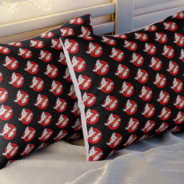Ghostbusters Theme Pillow Sham, Movie Fan Bedding, Pop Culture Decor, Geek Chic Pillow Cover, Retro Home Decor