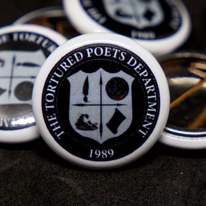 Swift Merch Pinback, Tortured Poets Dept Seal Badge, Album Fan Accessory, 1-Inch Pinback Button