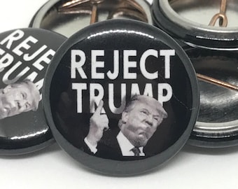 Ablehnen von Trumpf-Protest-1-Zoll-Button, Anti-Trumpf-Politischer 1-Zoll-Button, Aktivisten-Abzeichen, Widerstands-Pin, Demo-Button