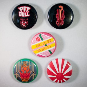 Hoverboard 1-inch Pinback Buttons, Back to the Future 2 Movie Merch, Sci-Fi Button, Movie Collector Gift, 1" Pin