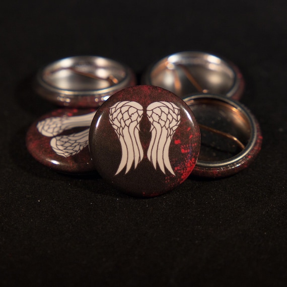 Daryl Dixon Wings Walking Dead 1" Pinback Button, TV Show Fan Gift, 1 Inch Badge