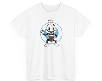 T-shirt met mascotte van de ijsman uit een horrorfilm, gemaakt door Gildan 5000 Heavy Cotton, geschikt voor horrorfans.