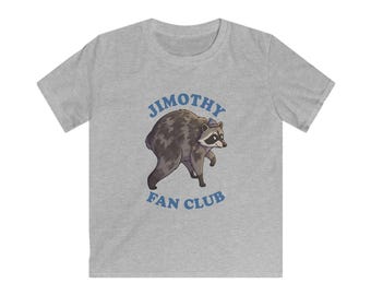 T-shirt voor kinderen van de Jimothy Fanclub, grappig Jimothy de Wasbeer T-shirt voor jongeren (softstyle).