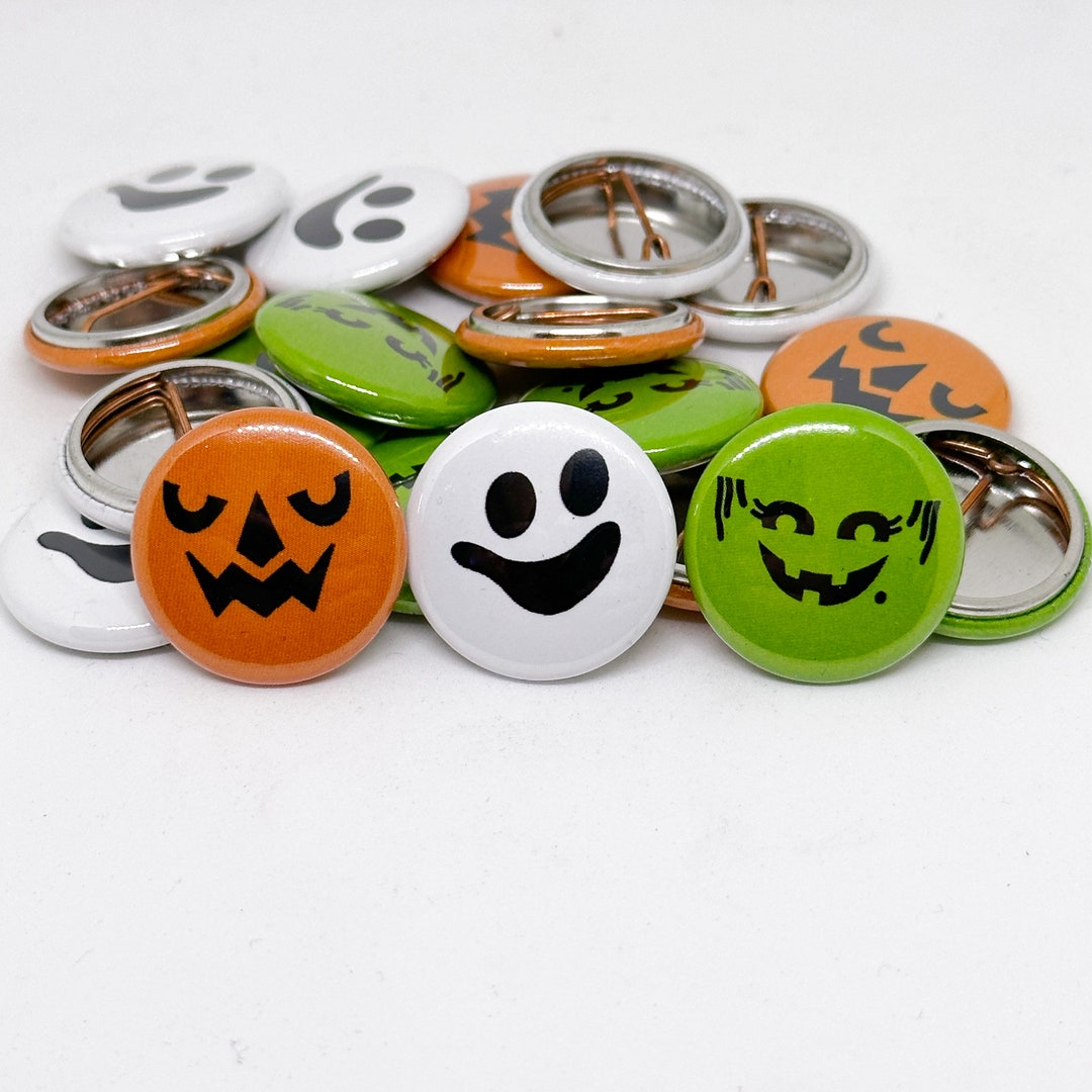 Halloween Bucket Pinback Buttons, Trick or Treat Pin, Halloween Party ...