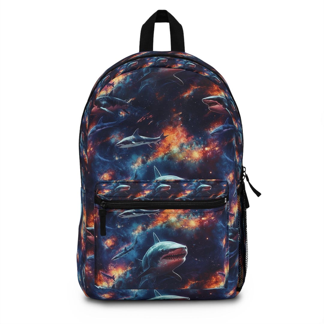 All Over Print Backpack - Navy Shark main image 1