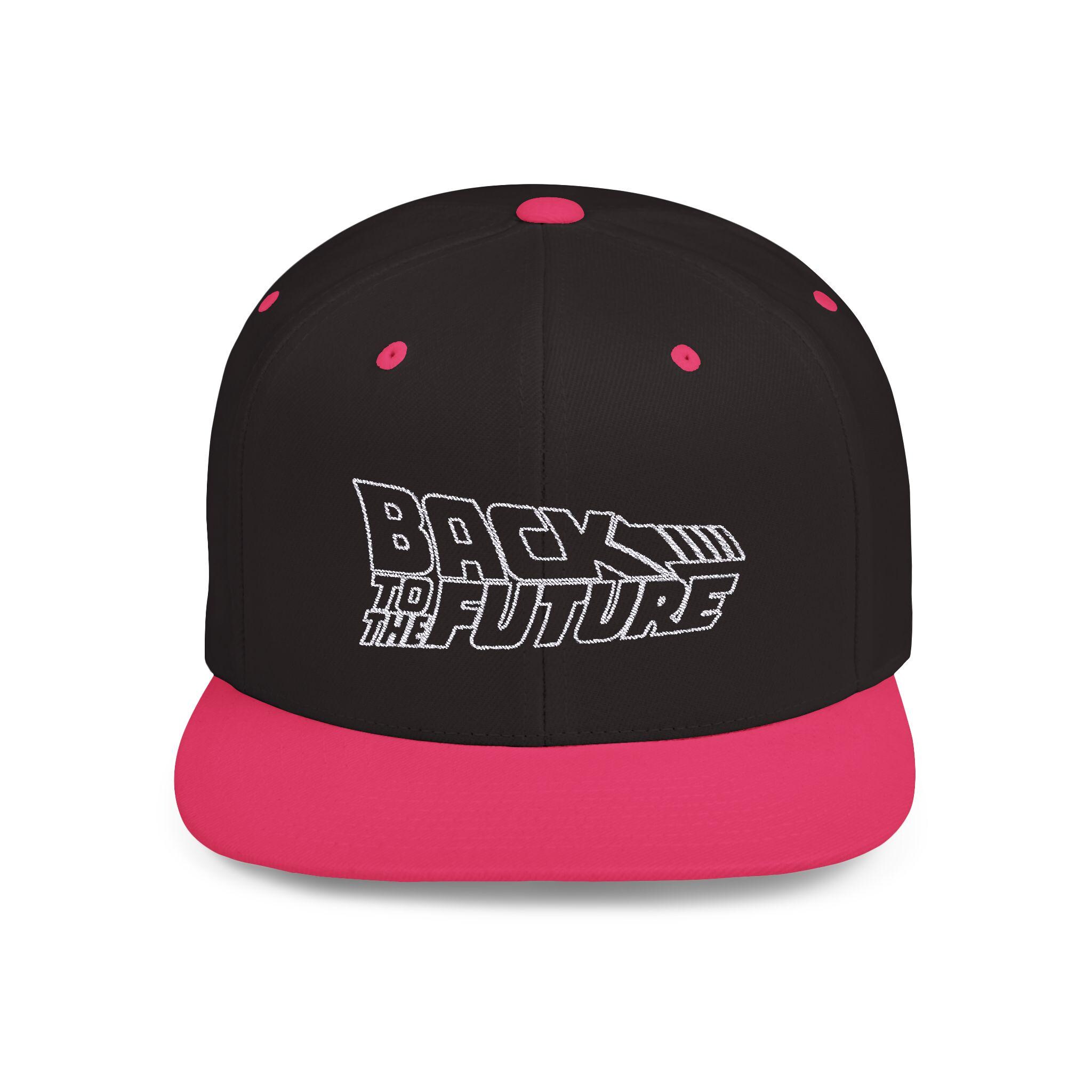 American Bar & Shield 80s Flat Bill Snapback Baseball Cap Hat Pink Embroider HD Rad! 1980s-90s Shiny Pink Embroidered Spring Break Snapback  main image 4
