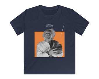 Back to the Future Doc Brown zwart-wit T-shirt retro scifi-film T-shirt voor kinderen