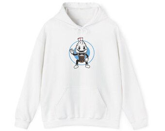 Hoodie met de mascotte van de ijsman uit een horrorfilm, unisex, zware blended sweater, cadeau voor horrorfans.