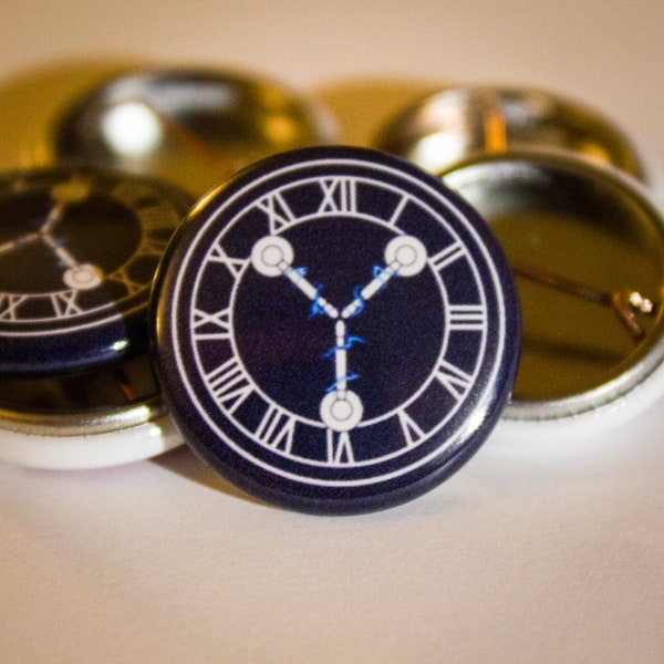 Flux Clock Button - Back to the Future Time Travel Chic Accessory | 1-inch Button