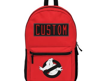 Ghostbusters Red & Black Logo Personalized Backpack, Custom Name Bag, School Backpack, Kids Bag, Ghostbusters Fan Gift