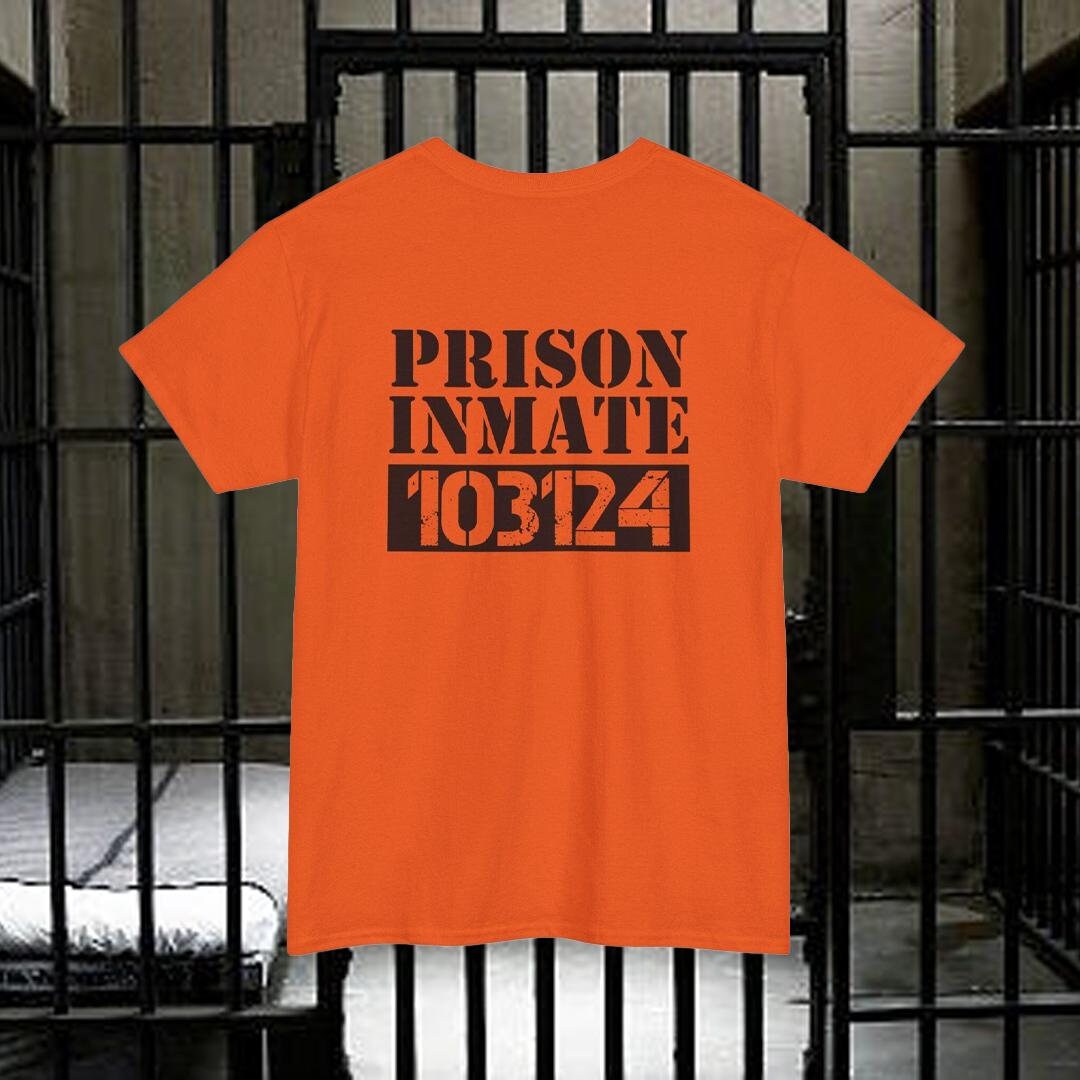 Prison Inmate Halloween Costume Tshirt, Funny Jailbird Tee, Easy