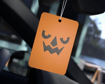 Halloween Bucket Pumpkin Air Freshener, Hanging Car Air Freshener, Spooky Decor, Halloween Gift