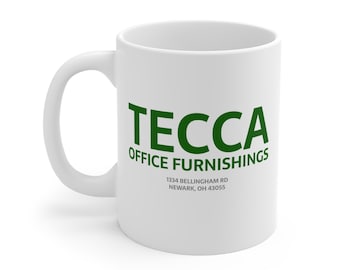 Keramische mok van 11 oz van TECCA-kantoorinrichting | Parodie op The Chair Company | Grappige Tim Robinson Sketch-merchandise
