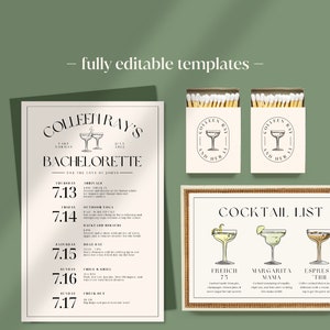 Conjunto de despedida de solteira elegante | Convite elegante do acampamento, Matchstick e bebida Cartão Comemorativo | Festa de despedida de solteira simples e elegante | Modelo de convite