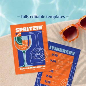 Aperol Spritz Bachelorette Template | Spritz Itinerary | Spritzin Bachelorette Invite | Invite Template