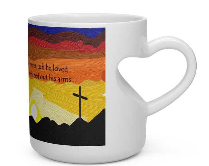 Jesus loves me this muchHow much Jesus loves me  Heart Shape Mug