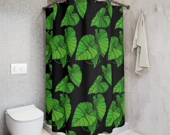 Shower Curtains with Kalo, Kalo Shower Curtain, Hawaiian Bathroom Curtain, Nature Bath Curtains, Polyester Shower Curtain