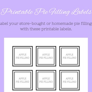 Printable Minimalist Pie Filling Labels | Digital Labels | Kitchen Organization | 20 Flavors | Canning | Google Drive