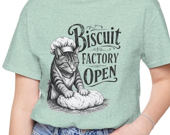 Biscuit Factory Open cat baker T-Shirt | Cat chef dough baking tee