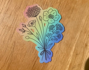 Flowers Rainbow Pride Sticker
