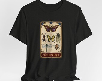 Entomology Insect Tarot Card Tee | Vintage Moth Beetle Butterfly Chart