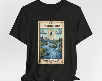 Hydrology Tarot Card Tee | Water cycle nature illustration