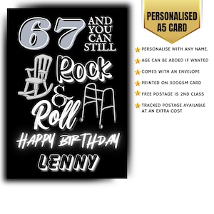 Carte d'anniversaire humoristique drôle, blague, carte de voeux, vieux rocker, humour, âge, jalons masculins