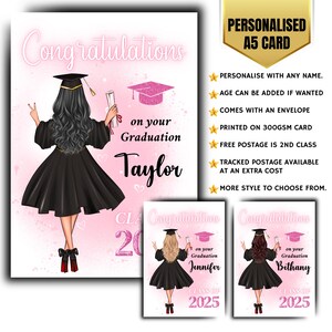 Cartão de formatura personalizado, cartão de felicitações, parabéns, parabéns, formando da escola