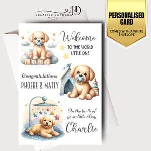 Cartão de bebê personalizado recém-nascido recém-chegado parabéns
