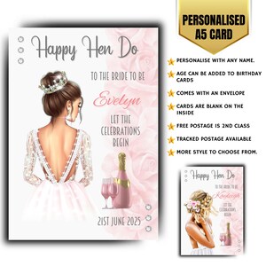 Tarjeta de despedida de soltera personalizada, felicitaciones, gran día, futura novia, fiesta de compromiso