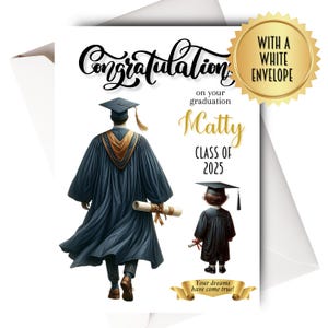 Carte de remise des diplômes personnalisée félicitations bravo, examens de fin d'études réussis