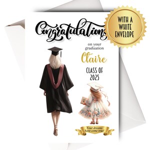 Carte de remise des diplômes personnalisée félicitations bravo, examens de fin d'études réussis