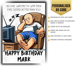 Cartão de aniversário masculino personalizado com nome engraçado