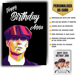 Carte d'anniversaire personnalisée carte d'âge de gangsters dramatiques série télévisée carte de visite carte de voeux