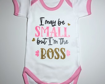 Baby boss girl boss cute sassy pink baby vest onesie 6-12 months body suit baby clothing