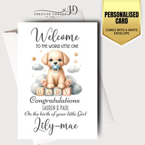 Cartão de bebê personalizado recém-nascido recém-chegado parabéns