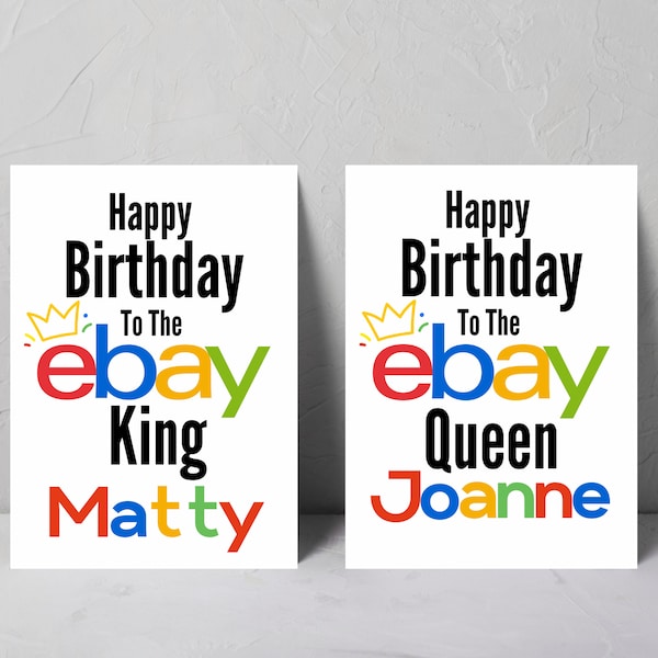 Personalised funny humour birthday card ebay king queen greeting card joke card