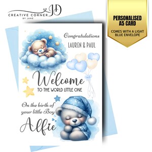 Cartão de bebê personalizado recém-nascido recém-chegado parabéns