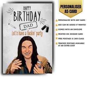 Biglietto di auguri di compleanno personalizzato Serie tv dramma commedia divertente umorismo vecchia serie tv
