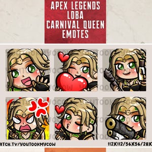 Loba Carnival Queen Skin. Apex Legends - Twitch, Kick, Discord Emotes Pack