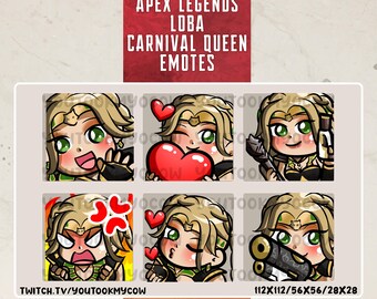 Loba Carnival Queen Skin. Apex Legends - Twitch, Kick, Discord Emotes Pack