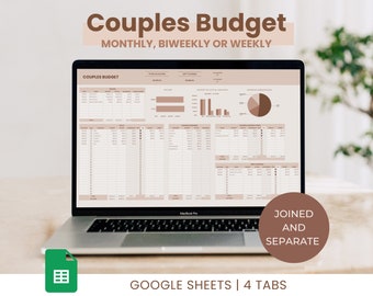 Couples Budget Spreadsheet: Monthly, Biweekly, Weekly (Google Sheets)