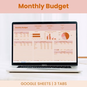 Monthly Budget Spreadsheet: Financial Planner for Google Sheets (Digital Download)