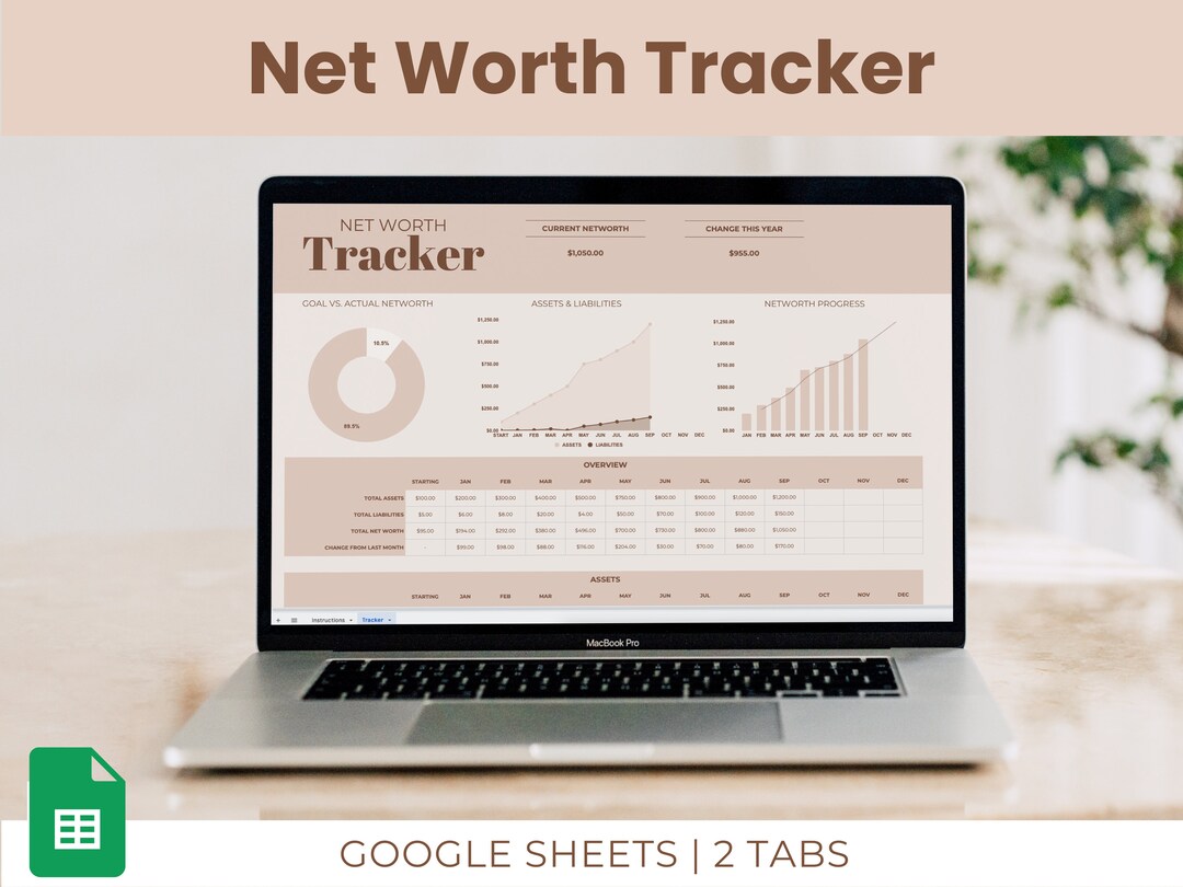 Net Worth Tracker for Google Sheets | Finance Spreadsheet | Net Worth ...
