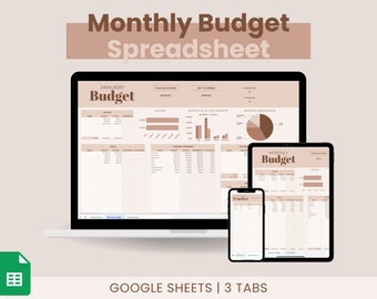 Monthly Budget Spreadsheet: Zero Based Budget, Google Sheets Template (Digital Download)
