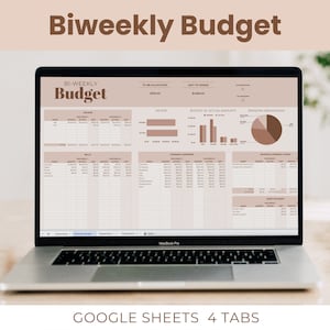 Biweekly Budget Planner for Google Sheets, Financial Planner for Women, Budget Spreadsheet, Personal Finance Spreadsheet