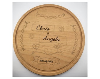 Personalised chopping board-Round cutting board-Newlywed-Engraved chopping board-Housewarming gift-cutting board-anniversary wedding gift